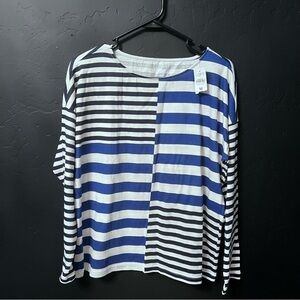 NWT LOFT Blue Striped Long Sleeve Cotton
Tee Size: M